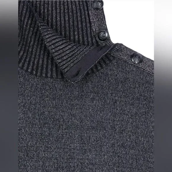 The Kooples button-shoulder metallic black turtleneck sweater NWT - Picture 12 of 12